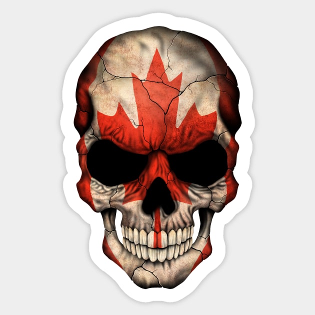 Canadian Flag Skull Sticker by jeffbartels